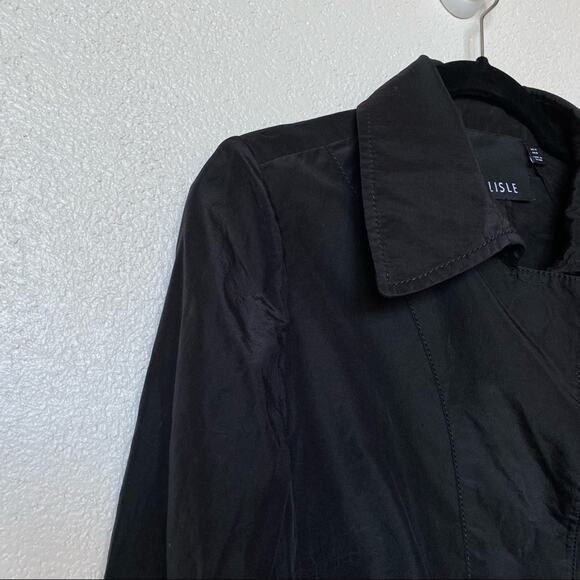 Carlisle Silk Blend Boxy Cropped Sleeve Black Jacket Size 4 - Picture 3 of 13